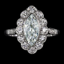 Ronde & Marquise Oude Mijnwerker Echte Natuurlijke uit de aarde gewonnen Diamanten Ring Bloem Stijl 7.50 Karaat