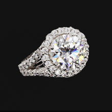 Afbeelding in Gallery-weergave laden, Briljant Halo Zetting Ring 2,50 karaat 14 Karaat Witgoud – zijaanzicht
