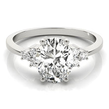 Afbeelding in Gallery-weergave laden, Diamant Solitaire Ring met Accenten 4,50-karaat 14K Witgoud – vooraanzicht
