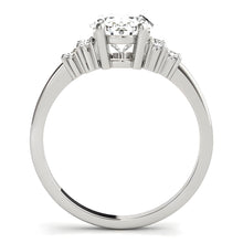 Afbeelding in Gallery-weergave laden, Diamant Solitaire Ring met Accenten – profielaanzicht
