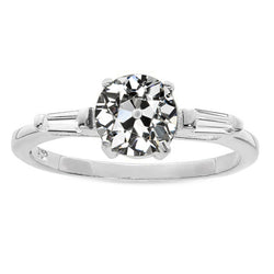 Antiek Europees 3-Steens Ring – Fijne Diamant 2 karaat 14 Karaat