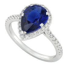 Afbeelding in Gallery-weergave laden, Royal Blue Saffier Edelsteen Ring – 14 Karaat Witgoud 2 karaat
