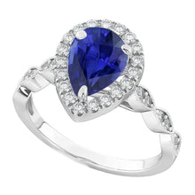 Afbeelding in Gallery-weergave laden, Royal Blue Saffier Edelsteen Ring – 14 Karaat Witgoud 2 karaat
