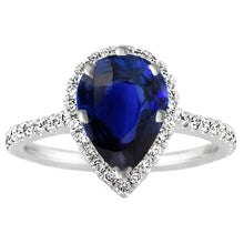 Afbeelding in Gallery-weergave laden, Royal Blue Saffier Edelsteen Ring – 14 Karaat Witgoud 2 karaat
