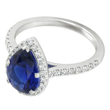 Afbeelding in Gallery-weergave laden, Royal Blue Saffier Edelsteen Ring – 14 Karaat Witgoud 2 karaat
