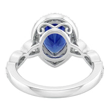 Afbeelding in Gallery-weergave laden, Royal Blue Saffier Edelsteen Ring – 14 Karaat Witgoud 2 karaat
