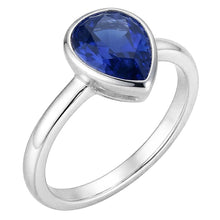 Afbeelding in Gallery-weergave laden, Royal Blue Saffier Peervormig Sieraadsteen Ring 1,50 karaat – 14
