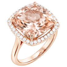 Afbeelding in Gallery-weergave laden, echte round morganiet 22.50karaat ring close-up detail
