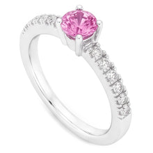Afbeelding in Gallery-weergave laden, Roze saffier en Natuurlijke echte diamanten ( niet in een laboratorium gekweekt ) ring 1,45 karaat edelsteen wit goud 14K
