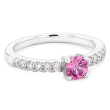 Afbeelding in Gallery-weergave laden, Roze saffier en Natuurlijke echte diamanten ( niet in een laboratorium gekweekt ) ring 1,45 karaat edelsteen wit goud 14K

