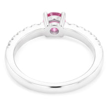 Afbeelding in Gallery-weergave laden, Roze saffier en Natuurlijke echte diamanten ( niet in een laboratorium gekweekt ) ring 1,45 karaat edelsteen wit goud 14K
