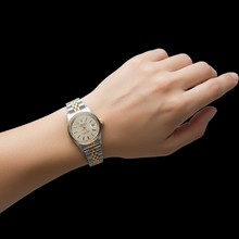 Afbeelding in Gallery-weergave laden, Roze gouden jubileumarmband Wit stockhorloge Rolex Datumjust P2

