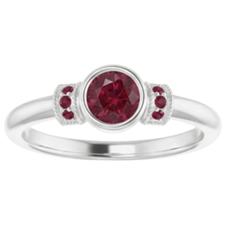 Echte Ruby Ring 1 Karaat Milgrain Vrouwen Bezel Set Sieraden