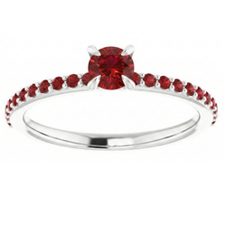 Ruby Ring 2 karaat witgoud 14K Prong Style