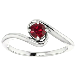 Ruby Stone Ring Solitaire 1 karaat witgoud 14K