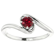 Afbeelding in Gallery-weergave laden, Ruby Stone Ring Solitaire 1 karaat witgoud 14K
