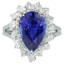 Afbeelding in Gallery-weergave laden, echte round diamant 4karaat ring close-up detail
