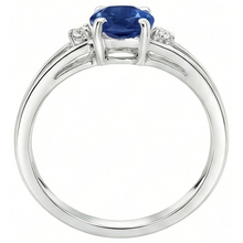 Afbeelding in Gallery-weergave laden, Saffier Diamant 2.20 Karaat Trouwring Wit Goud 14K
