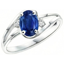 Afbeelding in Gallery-weergave laden, Saffier Diamant 2.20 Karaat Trouwring Wit Goud 14K
