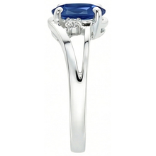 Afbeelding in Gallery-weergave laden, Saffier Diamant 2.20 Karaat Trouwring Wit Goud 14K
