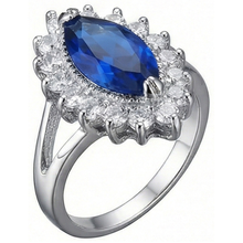 Afbeelding in Gallery-weergave laden, IGI GECERTIFICEERDE Echte Marquise Saffier Dure Ring
