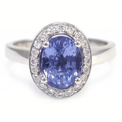 Saffier En Diamanten Ring