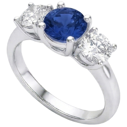 Saffier En Diamanten Ring