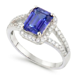 Saffier En Diamanten Ring