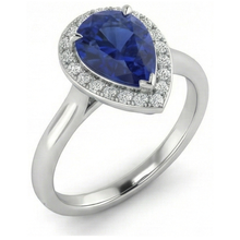 Afbeelding in Gallery-weergave laden, echte round saffier 2.00karaat ring close-up detail
