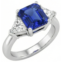 Afbeelding in Gallery-weergave laden, Saffier Ring Asscher Geslepen
