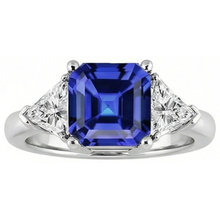 Afbeelding in Gallery-weergave laden, Saffier Ring Asscher Geslepen
