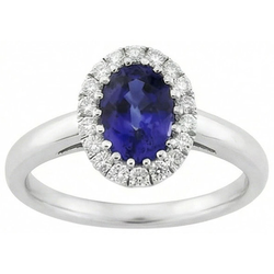 Saffier Ring Ovaal Geslepen