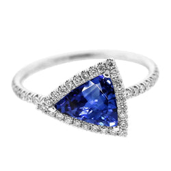 Saffier Ring Trilliant Cut