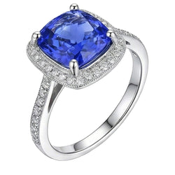 Echte Saffier Ring 3.00 Karaat