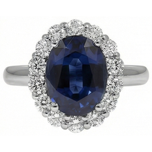 Afbeelding in Gallery-weergave laden, echte round saffier 8.50karaat ring vooraanzicht
