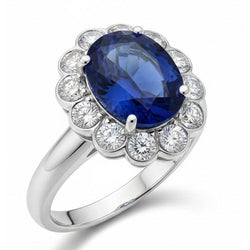 Saffier En Diamanten Verlovingsring