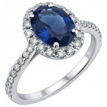 Afbeelding in Gallery-weergave laden, echte round saffier 2.50karaat ring close-up detail

