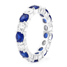 Afbeelding in Gallery-weergave laden, Saffier verlovingsring, echte blauwe band, 18k witgoud
