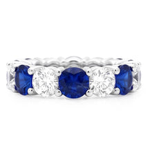 Afbeelding in Gallery-weergave laden, Saffier verlovingsring, echte blauwe band, 18k witgoud
