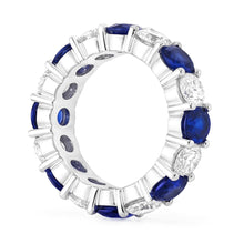 Afbeelding in Gallery-weergave laden, Saffier verlovingsring, echte blauwe band, 18k witgoud
