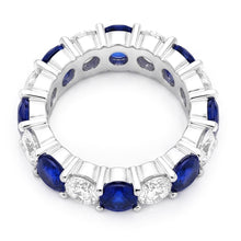 Afbeelding in Gallery-weergave laden, Saffier verlovingsring, echte blauwe band, 18k witgoud
