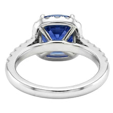 Afbeelding in Gallery-weergave laden, echte round saffier 3.50karaat ring profielweergave
