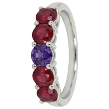 Afbeelding in Gallery-weergave laden, echte round saffier 1.50karaat eternity ring zijaanzicht
