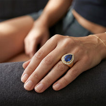 Afbeelding in Gallery-weergave laden, Schitterend VVS Zuiverheid Blauwe Saffier Sieraadsteen Ring

