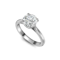 Schitterende Rond Geslepen 2,75 Ct Solitaire Echt Diamanten Ring 4 Tanden