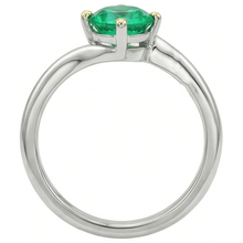 Afbeelding in Gallery-weergave laden, Colombiaanse Smaragd Edelsteen Ring 1 karaat Bicolor 14K Goud – bovenaanzicht
