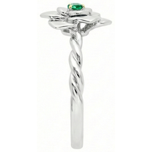 Afbeelding in Gallery-weergave laden, Edelsteen Ring Bicolor 14K Goud met Fijne Smaragd – hoekaanzicht
