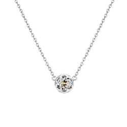 14 Karaat Witgoud Diamant Hanger Halsketting – 0,50-karaat Old