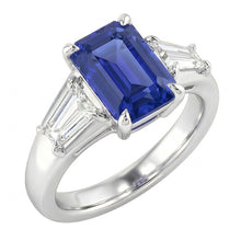 Afbeelding in Gallery-weergave laden, Smaragd Blauwe Saffier Verloving Ring Goud 14K
