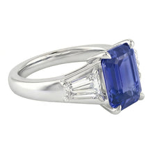 Afbeelding in Gallery-weergave laden, Smaragd Blauwe Saffier Verloving Ring Goud 14K
